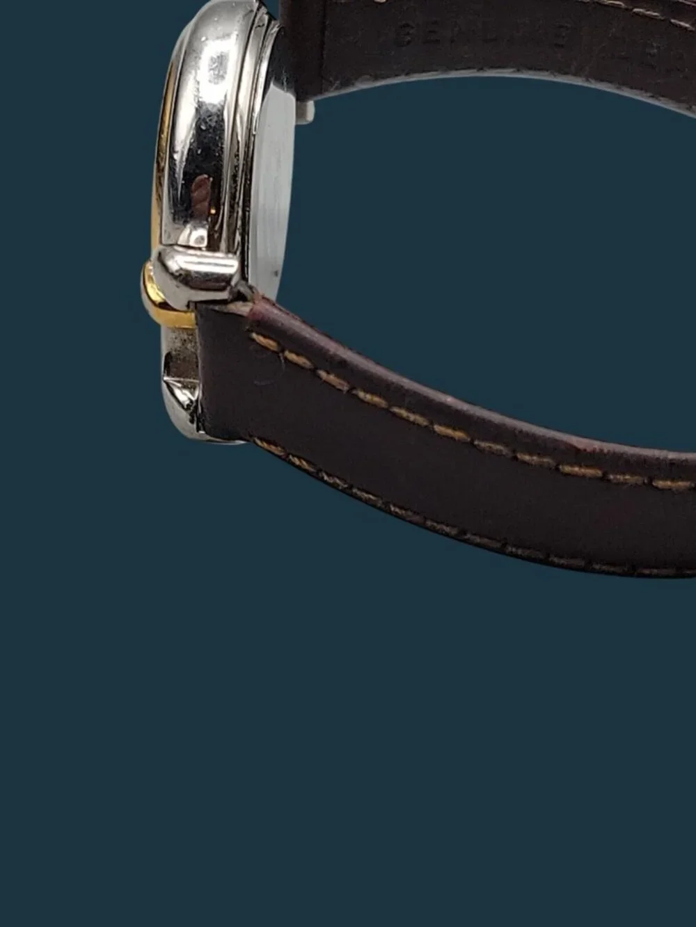 Vintage 1990s Fossil Prism Watch PC-9510 Two-Tone Blue Gold Roman Dial New Batte